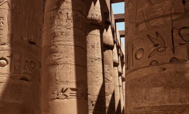 brown stone Egyptian temple ruin